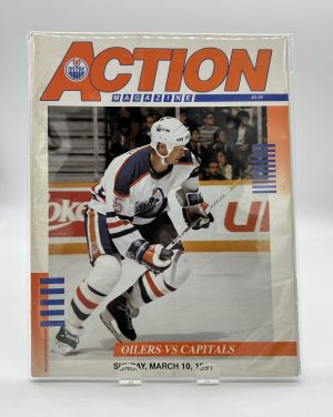 Action Edmonton Oilers Official Program March 10 1991 VS. Capitals